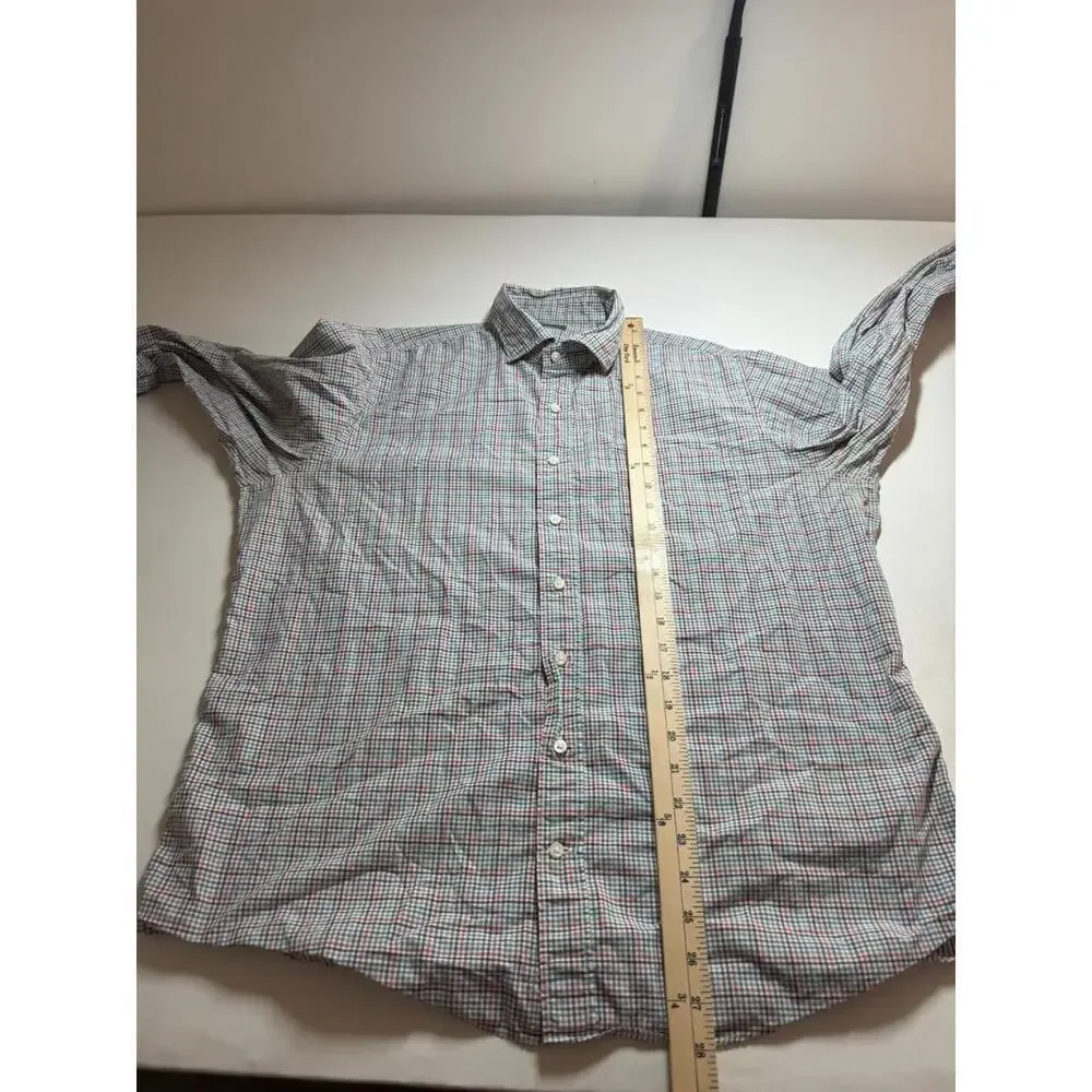 Sid Mashburn Shirt Large Long Sleeve Button Up Multicolor Check Cotton - Picture 5 of 5